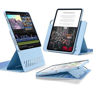 ESR for iPad Air 11 Inch Case M3/M2 (2025/2024), iPad Air 5th/4th Gen Case (2022/2020) 10.9 Inch, Removable Magnetic Cover, Adjustable Portrait/Landscape Stand, 9 Standing Angles, Light Blue