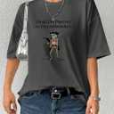 SOLY HUX Women's Plus Size Graphic Tees Half Sleeve Vintage Oversized T Shirt Summer Streetwear Tops (XL)