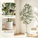 LYERSE Faux Olive Tree 7ft with Sturdy White Planter