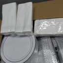 Goodluck 700 Pieces Silver Dinnerware Set for 100 Guests, Disposable Plastic Plates for Party, Include: 100 Dinner Plates, 100 Dessert Plates, 100 Paper Napkins, 100 Cups, 100 Silverware set