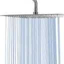 NearMoon Rain Shower Head, High Flow Stainless Steel Square Rainfall Shower, Waterfall Bath Shower Body Covering, Ceiling or Wall Mount (16 Inch, Brushed Nickel)