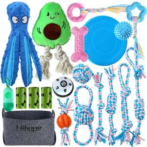 20-Pack Puppy Toys for Aggressive Chewers Dog Rope Toys Cotton Chew Toys for Teething All Breeds Puppy Essentials Dog Toys Anxiety Relief Bundle