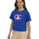 Champion Girls T-Shirts Short Sleeve Crew Neck Loose Fit Graphic Tee Shirt Pink (Pink, L)