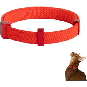 Safety Cat Collar Pro - U.S. IDA Gold Awarding Design, Elastic Quick Release Cat Collar with Buckle Non Breakaway - Lightweight for Kitten All Small Large Cats (Vivid Red, S 5.9-11.8")