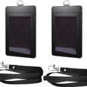 Carbon Fiber Work ID Card Holder with Lanyard is a Stylish and Durable Card Holder with Dual Card Capacity, Clear Display Window and Privacy Back Pocket (Black(2 Piece))