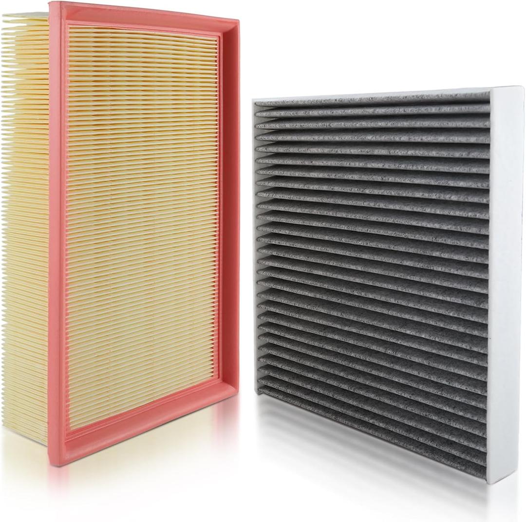 Engine Air Filter and Cabin Air Filter Replacement Fit for Volkswagen Jetta 2019-26 2.0L Tiguan 2018-24 2.0L Golf 2015 2.0L 2015-18 1.8L for Audi A3, Replace #5Q0-819-644, 5Q0129620B