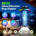 Rechargeable Bug Zapper Outdoor, 4200V Powerful Electric Mosquito Zapper 5-in-1 Portable & Wireless Bug Zapper Outdoor Cordless with 5000mAh Battery, Outdoor Waterproof Fly Zapper for Patio Camping