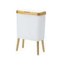 White Plastic 4 Gallon Rectangular Trash Can with Lid, Perfect for Kitchen, Office, Bathroom, Garbage Can with Lid Kitchen Waste Bin Bathroom Trash Can Dog Proof