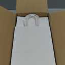 Joybe 100 Pack 5.95x3.25x8 Inch Small White Paper Bags with Handles Bulk, Kraft Paper Gift Bags for Birthday Party Favors Grocery Retail Shopping Business Goody Merchandise Craft Blank Sacks (100pcs)