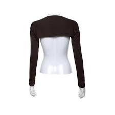 Womens Bolero Shrug - Long Sleeves Open Cropped Cardigan One Piece Long Sleeves Arm Cover, Large