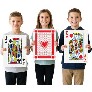 Gamie Giant Poker Jumbo Playing Cards - 10.5 Inches X 14.5 Inches - Extra Large Playing Cards Set with 2 Jokers - Huge Casino Game Cards for Kids and Adults - Oversized Poker Party Decorations - 1 Pack