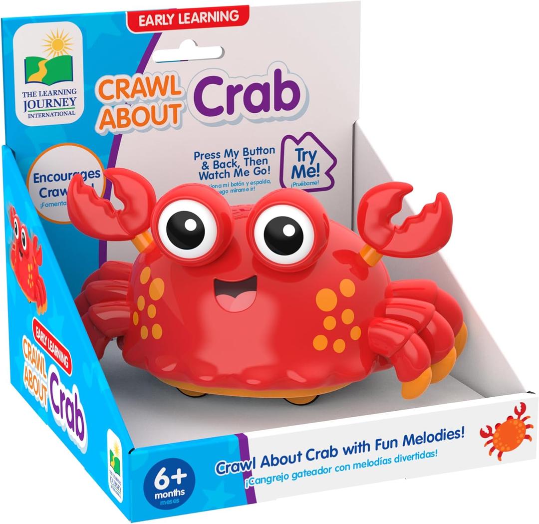 The Learning Journey Crawl About Crab  Musical Crawling Toy for Babies  Interactive Movement Aid with Songs  Developmental Baby Toy for Ages 6+ Months