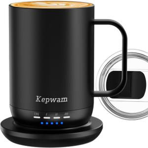 Self Heating Coffee Mug T1-16oz Fast Heating & Ultra Long-Lasting Battery Life, Heated Coffee Mug Up to 149 - Touch & App Controlled Coffee Mug, Birthday Gifts for Women and Men (Black)