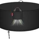 2 x [2026 Upgraded 900D Fabric] Outdoor Fire Pit Cover for 48-50 inch Fire Pit, 900D Heavy Duty Waterproof Patio Table Cover with Air Vent,Handle & Tightening Drawstring, 50"Dia x 24"H-Black