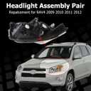 Headlights Repalcement for 2009 2010 2011 2012 RAV4 Headlamps Headlight Assembly pair Driver and Passenger Side