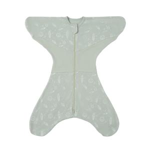 GROWNSY Transitional Swaddle Sleep Sack 3-6 Months, 100% Cotton Starfish Design Baby Swaddle Sack, Dual-Zipper for Easy Diaper Changes, Proper Hip Development & Openable Foot Button, 12-20lbs, Green
