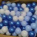 GOGOSO Ball Pit Balls for Toddler, Baby Plastic Playballs Kids Soft Pastel Pelotas Non-Toxic BPA-Free Pearl Blue+Light Blue+White 200 Balls