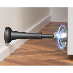 Magnetic Door Stop Aluminum Door Stoppers for Wall, Magnetic Door Catch with Adhesive Stick & Screws, Door Holder to Keep Door Open (Black)