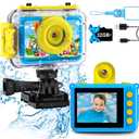 GKTZ Kids Camera - Waterproof Underwater Camera for Kids, Christmas Birthday Gifts for Boys Age 3-12, 1080P HD Children Digital Action Camera, Pool Toys for Kids Age 4-12 (Blue)