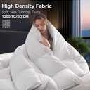 L LOVSOUL Organic 75% Goose Down Fiber Comforter Oversize King Size,850+FP,1200TC,Extra Fluffy,Hotel-Luxury Ultra Soft All Season White Duvet Insert with 8 Corner Tabs