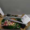 SINTENILL 5 FT Pop Up Christmas Tree with Timer Lights and Decorations, Green Artificial Tinsel Christmas Tree with 24 Ball Ornaments, Collapsible Pencil Tree for Home, Office, Holiday Party