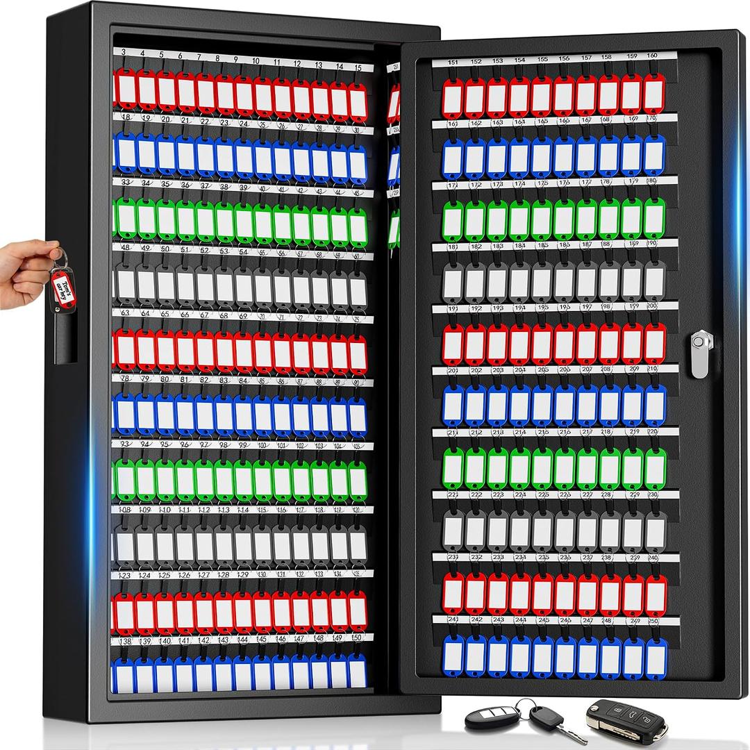 274 Key Lock Box Wall‑Mounted, Key Cabinet Wall Mount with Drop Slot