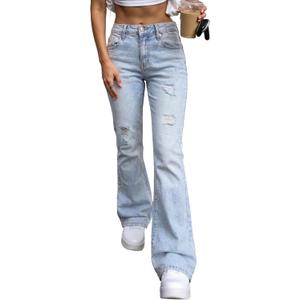EMMIOL Women's Flare Wide Leg Jeans Stretchy High Waisted Bell Bottom 2026 Basic Bootcut Denim Pants (9) L
