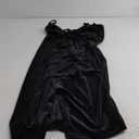 Missufe Women's V Neck Sleeveless Ruched Wrap Slit Fitted Black Velvet Cocktail Party Midi Dress, L