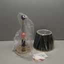 Green Fabric Shade Table Lamp Modern Metal Desk Lamp with Plug Cord Switch for Bedroom Bedside