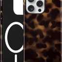 Jusy Compatible with MagSafe Brown Tortoise Shell Print Phone Case for iPhone 16 Pro, Amber Trendy Luxury Magnetic Soft TPU and Hard PC Protective Phone Cover for Women Girls - Tortoise Shell