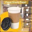 ESSENTIAL 16 oz Heavy Duty Coffee Cups with Lids, Sleeves & Labels80 Pack Disposable Paper To Go Cups, for Hot/Cold Beverage, Offices, Homes, Party