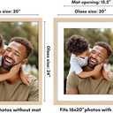 Americanflat 20x24 Picture Frame with Polished Plexiglass - Use as 16x20 Frame with Mat or Display 20x24 Photo Without Mat - Hudson Collection - Wide Picture Frames for Wall Display - Natural Oak