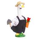 Pextian Spring Porch Goose Outfit, Cute 23" Gardener Goose Outfits, Cement Geese Clothes for Front Door, Yard & Garden Seasonal Decoration