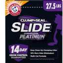 ARM & Hammer Clump & Seal Slide Platinum Multi-Cat Clumping Cat Litter, Easy Clean Technology with No Scrubbing, 14-Day Odor Control, 27.5 lbs