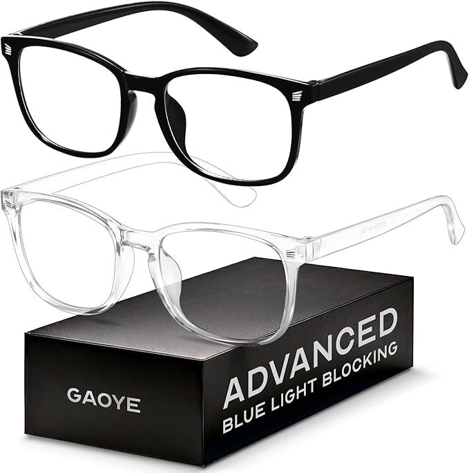Gaoye Blue Light Blocking Glasses  Fashion Square Eyeglasses, Anti UV Ray Computer Gaming Glasses Blue Blockers for Women/Men