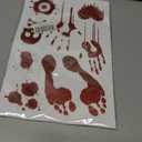 3 x Halloween Party Decorations - Bloody Handprint Footprint Window Clings for Halloween Bathroom Decor Indoor Outdoor | Trick or Treat Stickers Decals for Office Door Wall Party Favors Supplies (Red)