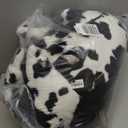 Cow Print Heating Throw Blankets Luxurious Western Soft Bubble Faux Rabbit Fur 8 Heat Settings Overheat Protection Quick Heating Electric Heated Blanket 50"x60"(Black) (Black and White)