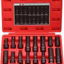 16-Piece Locking Lug Master Key Set, SAE and Metric Wheel Lock Removal Kit for Removing Lock Lug Nuts on Aftermarket Wheels