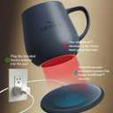 12oz IntelliHeat Coffee Mug | Baristas Choice | Exclusive Wireless SmartSense Pad | Maintains Perfect 135F | Hand-Crafted Ceramic Mug & Lid | for Tea Drinkers | Backed for Life - Blue