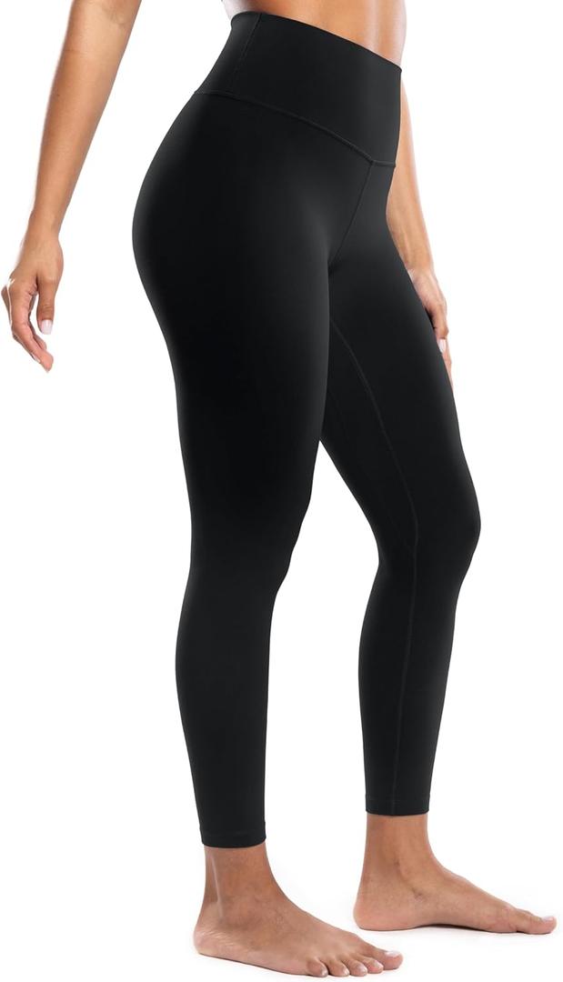 Workout Leggings for Women Yoga Pants High Waisted Athletic Silky Feel Soft 21"/23"/25"/28" Gym Activewear Lounge (Small, Black)