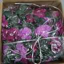 12 Pcs 100 ft Flower Garland Artificial Rose Vine with Green Leaves Hanging Artificial Flower Vines Ivy Garlands Wall Garden Decor for Room Wedding Birthday Arch Decor(Purple)