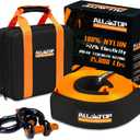 ALL-TOP Heavy Duty Tow Strap Recovery Kit: 3 inch x 20ft (35,000lbs) 100% Nylon and 22% Elongation Snatch Strap + 3/4 Heavy Duty D Ring Shackles (2pcs) + Storage Bag
