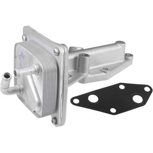 Engine Oil Cooler Kit Compatible for Nissan Altima 2007-2013, Durable Aluminum Alloy Silver Tone Transmission Oil Cooler with Gasket
