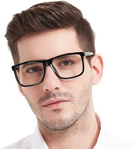 MARE AZZURO Oversized Square Reading Glasses Men Large Readers Big Face 1.0 1.25 1.5 1.75 2.0 2.25 2.5 2.75 3.0 3.5 4.0 5.0 6.0 (Black, 1.50)