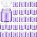 Norme 4 oz Glass Jars with Lids Leakproof Round Airtight Empty Cosmetic Jars with Inner Liners Lid for Storing Lotions Powder Ointments Making Tins(24 Pcs,Light Purple)