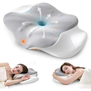 Cervical Pillow for Neck and Shoulder Pain Relief, Contour Memory Foam Ergonomic Neck Support Pillows with Washable Pillowcase for Side Back Stomach Sleepers