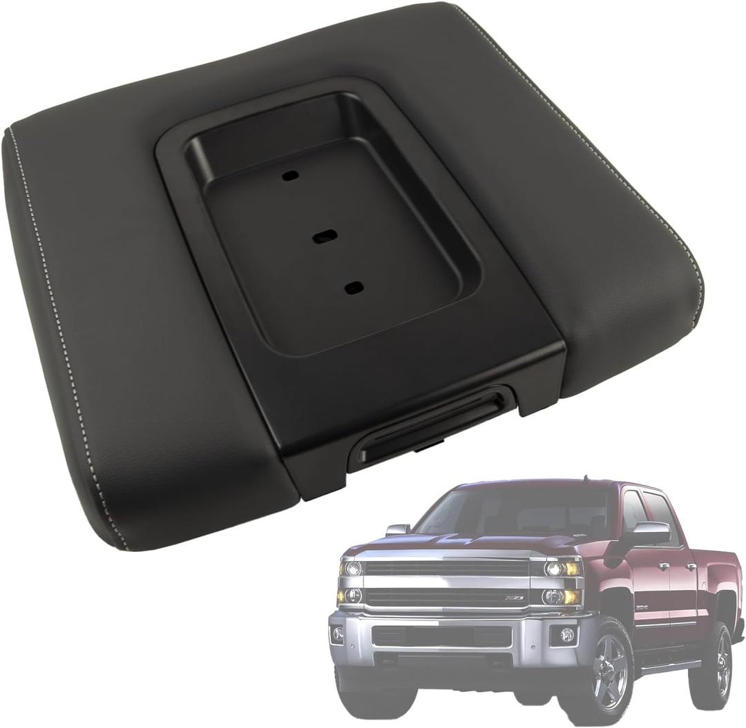 Front Seat Center Console Armrest Lid Black Compatible with 2014-2019 Chevrolet Chevy Silverado Suburban Tahoe, 2014-2019 GMC Sierra Yukon XL,2015-2018 Cadillac Escalade ESV , Replaces# 22881398