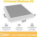 5-Inch Metal Box Spring， Metal Bed Frame Base，Low Profile Metal Foundation, Easy Assembly, Durable Support,Noise-Free,Queen