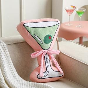 Kathfly Martini Decor Plush Pillow Cocktail Drink Shaped Pillow 4.7 Inch Thick Fun Martini Party Gift Party Favor for Bachelorette Bridal Shower Birthday Supply Sofa Office Lumbar Decoration
