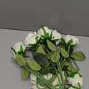 Mocoosy 12 PCS White Rose Artificial Flowers, Fake Roses with Long Stem Realistic Silk Rose Bouquets Wedding Mother's Day Decorations Faux Floral Arrangement Bridal Shower Party Home Table Decor